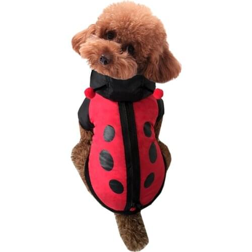 Funny Pet Product Ladybug Windbreaker Style Dogs Vest Coat Halloween Dogs Costume Clothing