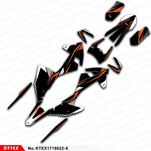 Aftermarket Motorcycle Sticker Kit for 125 150 250 300 350 450 500 EXC EXC-F XCW 2017 to 2019, Style No.KTEX1719022-X