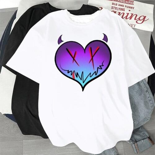 Women Graphic Heart Cute Summer 90s Casual Fashion Aesthetic Cartoons Printed Female Clothes Basic Tops Tees Tshirts T-Shirt