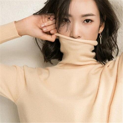 2019 Sweaters Women Autumn Winter Fashion Turtleneck Pullover Female Jumpers Long Sleeve Pull Femme Casual Knitted Sweater R901