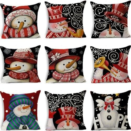 1 Best-selling Santa Series, Christmas and New Years Day Decorative Linen Pillowcase, 45*45cm(no Pillow Core, Side Design)