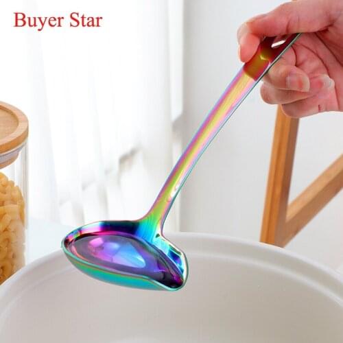 Stainless Steel Soup Sauce Spoon Small Soup Ladle Serving Spoon Creative Soup Porridge Dressing Spoon Delicate Cutlery