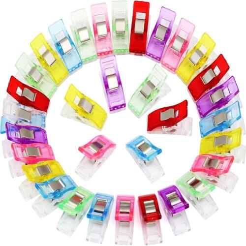 10/20/50pcs/lot Colored Plastic Clips Fabric Clamps Patchwork Hemming Handmate Tools Sewing Accessories Sewing Craft Quilt