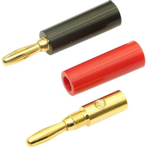 10pcs 4mm Audio Screw Banana Plug Gold Plated Solderless BP4528