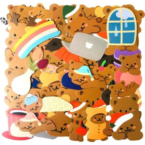 10/30/50PCS Cartoon Cute Bear Stationery Waterproof Graffiti Notebook Helmet Guitar Toy Decoration Sticker Wholesale