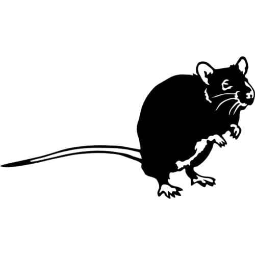 18.2cm*10.2cm Rat Fashion Animal Stickers Vinyl Car Styling Decal Black/Silver S3-5432