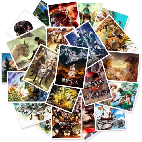 25PCS/Pack Anime Attack on Titan Poster Stickers for Laptop Motorcycle Skateboard Fridge Luggage Decal Sticker Toy