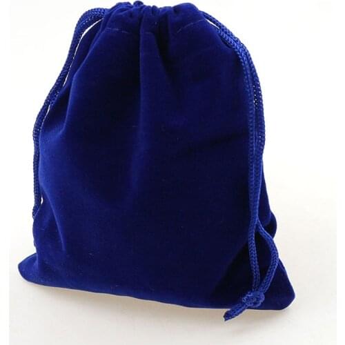 7*9cm 50pcs Royal Blue Jewelry Velvet Bags For Packing Gifts Handmade Diy Women Jewellery Pouches Flannel Bag Drawstring Bag