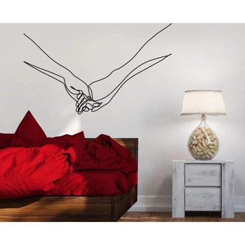 Abstract Lines Wall Decal Hands Lovers Love Romantic Bedroom Living Room Home Decor Door Window Vinyl Stickers Mural Art Q288