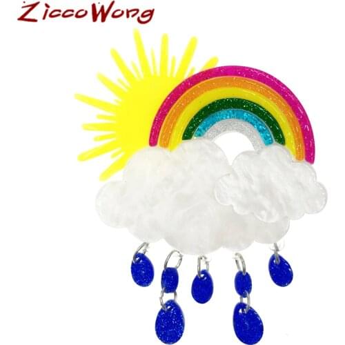 Friend Gift Acrylic Rainbow Cloud Brooch Pins For Women LGBT Badges Gay Lesbian Pride Lapel Pin Clothes Bag Jewelry Accessories