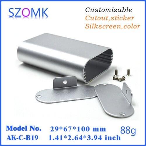 1 pc, 29*67*100mm szomk aluminum amplifier enclosure wall mounting aluminum project enclosure electronics case instrument box
