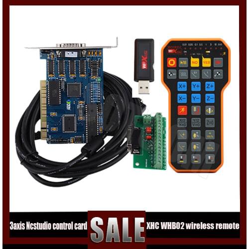 CNC Engraving Cutting Machine Controller Kit 5.4.49 Ncstudio Control Card + XHC WHB02 USB Wireless Remote Handle