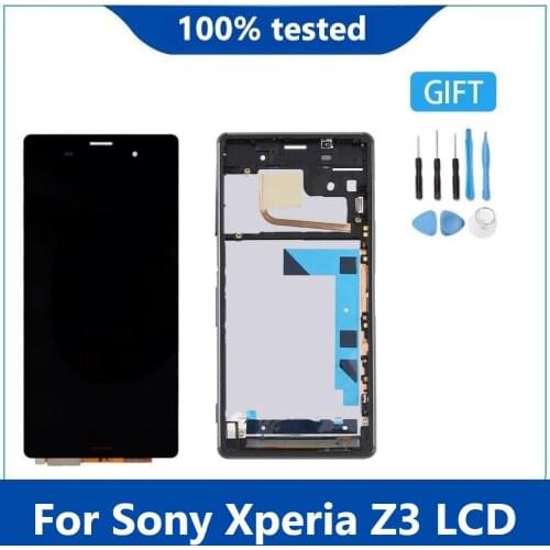 Original Display 5.2'' For Sony Xperia Z3 D6603 D6633 D6653 L55T LCD Display with Touch Screen Digitizer Assembly with frame