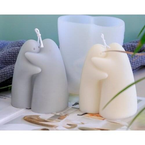 Eternal Love Hug Elf Brothers Silicone Mold for Candle Making Craft DIY Aromatherapy Candle Diffuser Stone Silicone Mold