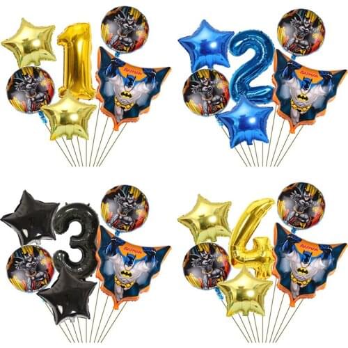 Cartoons Batman Aluminum film helium balloon 32-inch numbers Baby shower boy Childrens birthday party decoration kids toys
