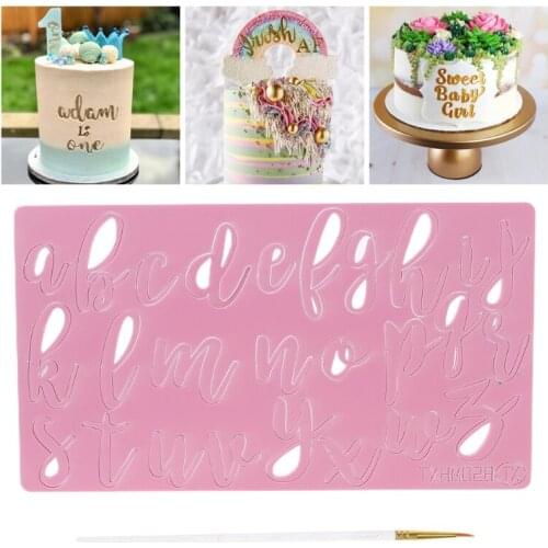 H55A Cake Tool Acrylic Alphabet Letter Embossed Cutter Mold Cookie Cutter Stamp Set