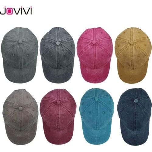 Jovivi Men Women Baseball Cap Washed Dyed Cotton Twill Low Profile Adjustable Hip Hop Hat/Cap 8 Colors Optional Summer Sun Caps