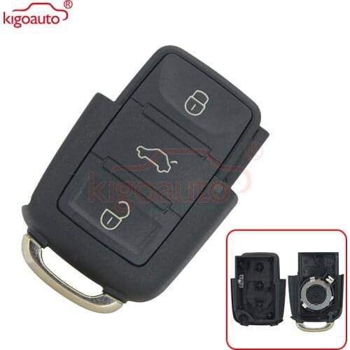 Kigoauto 1JO959753DJ Flip key shell 3 button for VW Bora Polo Passat Beetle Golf 50W 1JO 959 753 DJ car remote key case
