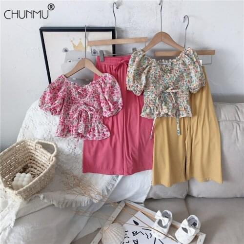 Girls Clothes Summer Kids Embroiderey Flowers Top + Chiffon Wide-leg Pants Sets Summer Girls Set Casual Children Clothing