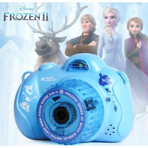Disney Frozen 2 Elsa Princess Bubble Machine Mickey Mouse Bubble Machine Automatic Funny Toys for Kids Outdoor Bubble Camera