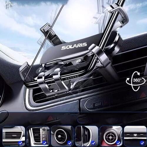 Metal Phone Holder Car Navigation Mobile Phone Holder Bracket Support For SOLARIS 2019 2017 2012 Car Accessories