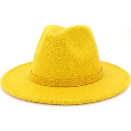 Men And Women Autumn And Winter 60cm Woolen Soft Hat Simple European And AmericanFashion National Style Flat Brimmed Hat