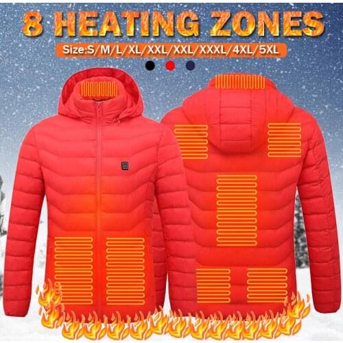 Men Women Winter Smart Heating jacket USB Infrared Electric 8 Areas Heating Vest Outdoor Sports Hiking Coat Warm Heated Vest