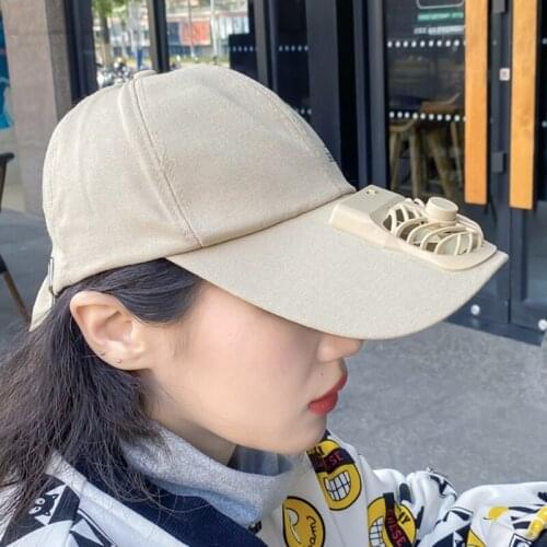 Unisex Summer USB Charging Cooling Fan Baseball Cap Outdoor Golf Sunscreen Letters Print 2 Speed Adjustable Peaked Hat