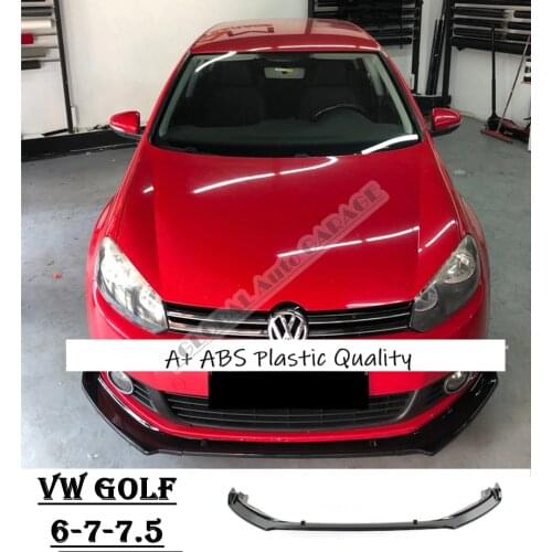 For VOLKSWAGEN GOLF 6 Front Bumper Attachment Lip 2008-2020 Piano Glossy Black Splitter Diffuser Universal Spoiler Bumper Flaps