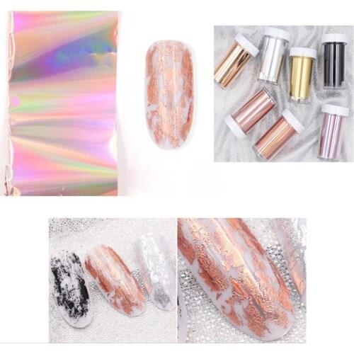 14 Colors/Holographic Nail Foils Laser AB Colors Space metallic cellophane star stickers Manicure Design Tip Nail Art Decoration