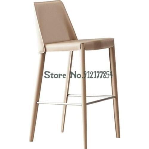 Nordic Bar Stools Light Luxury Modern Minimalist High Stools Home Net Red Backrest Chairs Designer Bar Chairs