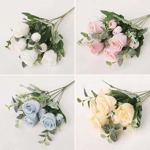 30 cm new rose pink silk peony simulation flower bouquet 4 big heads 6 buds cheap fake flowers, suitable for family wedding deco