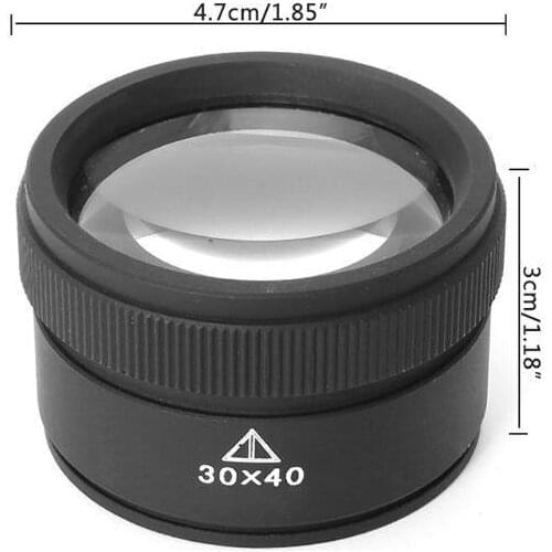 OOTDTY 30×40 Optics Loupe Metal Magnifier Jeweler Coins Stamps Magnifying Glass Lens