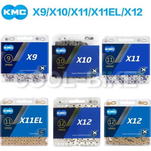 Original KMC Bike Chain X12 X11EL X11 X10 X9 Bicycle Chain 10 Speed Road MTB Crankset Shimano/SRAM 9 10 11 12s Derailleur 116L