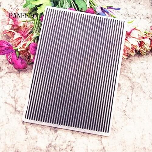 PANFELOU Vertical stripe background Embossing folders Plastic For Scrapbooking DIY Template Fondant Cake Photo Album Card Making