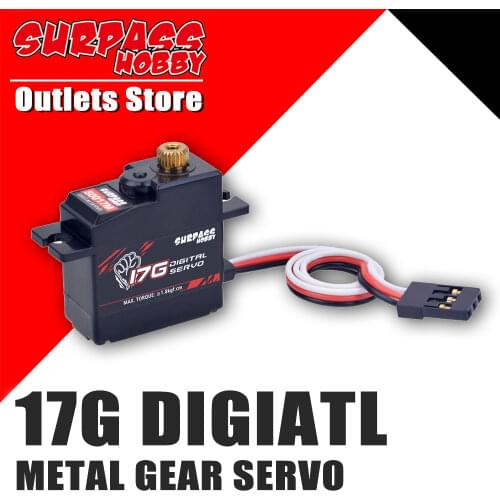 SURPASS Hobby Servos 17g Metal Gear S0017M Waterproof Baja RC ESC for 1/8 1/16 Scale RC Cars Airplane Plane Boat Ship Helicoper