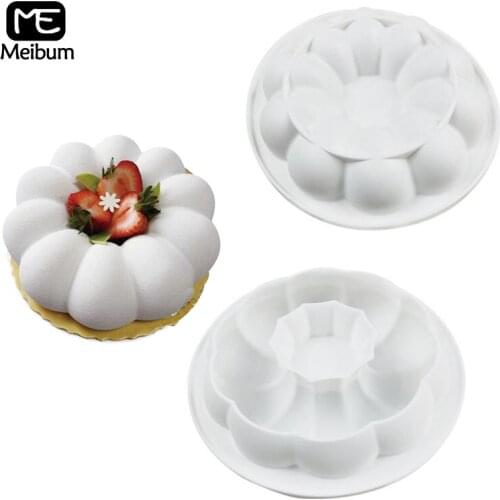 Meibum Round Wreath Shape Cake Silicone Mold DIY Fondant Chocolate Dessert Cake Mould Mousse Pastry Modle Kitchen Baking Pan