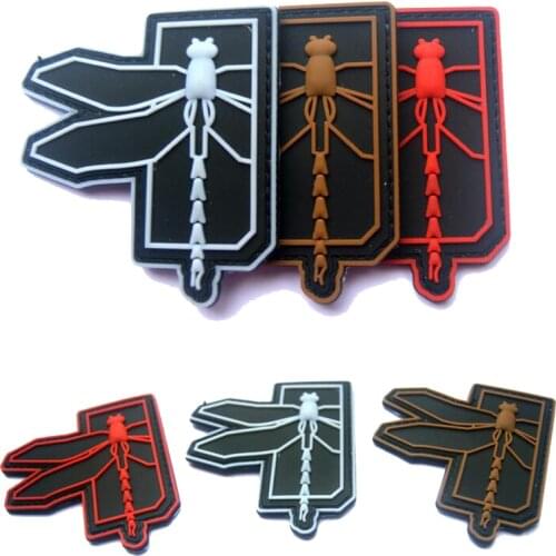 Dragonfly 3D PVC Plastic Armband Military Tactical Army Morale Backpack Badge Clothing Hat Outdoor Sports Decoration Patch