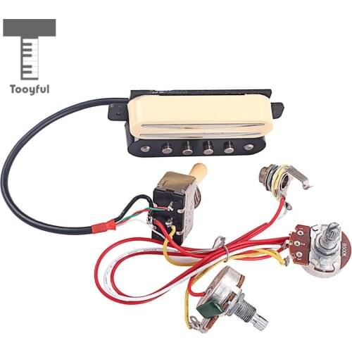 Tooyful 1 Set Copper Dual Rail Single Coil Pickup Humbucker for Electric/Cigar Box Guitar Parts DIY