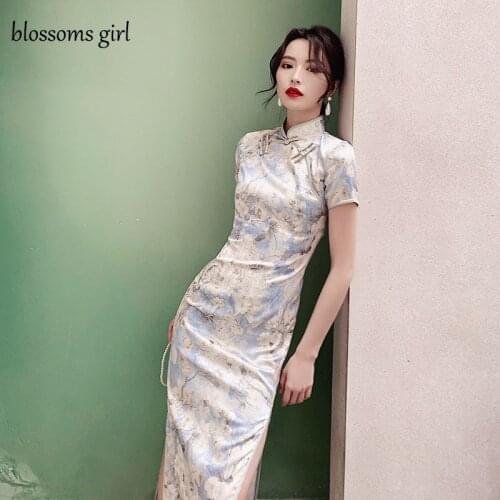 Traditional Cheongsam Qipao Retro Chinese style French cheongsam Improved Party Summer Dresses for Women