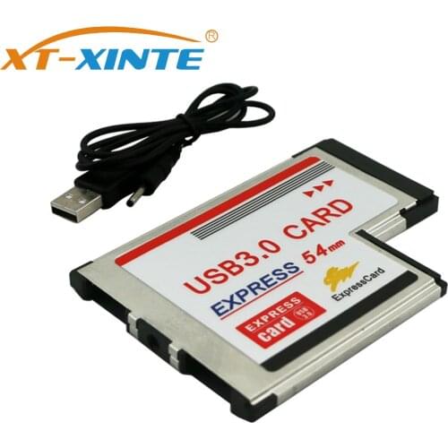 XT-XINTE 2 Dual Ports USB 3.0 HUB Express Card ExpressCard 54mm Hidden Adapter Converter USB3.0 for Laptop PC