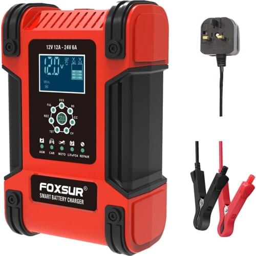 Car Battery Charger 100-240V AC Power Automatic Motorcycle Charging UK Plug