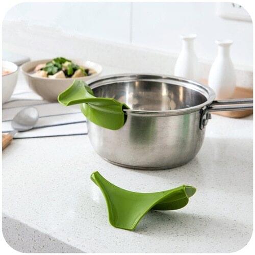 1Pc kitchen silicone anti-overflow tray ring deflector liquid funnel soup pot pot pot bowl and jar transfer nozzle cooking tool