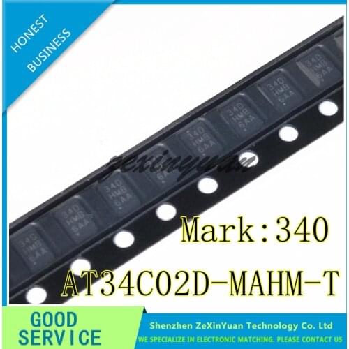 10PCS-50PCS T34C02D-MAHM-T AT34C02D Mark:340 08LUDFN2x3