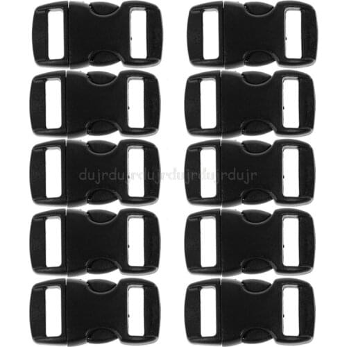 10PCS/lot Buckles For Umbrella Paracord Bracelets Black Side Release Buckles S16 19 Dropship