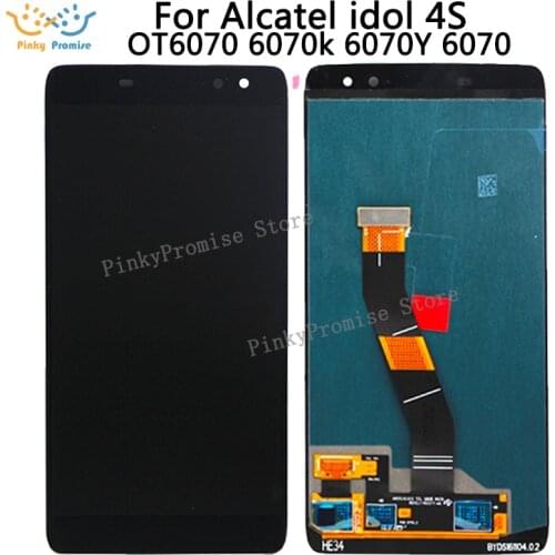 2560*1440 For 5.5" Alcatel vodafone idol 4S OT6070 6070k 6070y 6070 LCD Display Touch Screen Digitizer Full Assembly For OT 6070