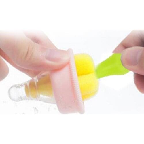 3Pcs/set Baby Nipple Sponge Headband Handle Nipple Brush Baby Infant Feeding Bottle Brush Nipple Pacifier Cleaning Brush