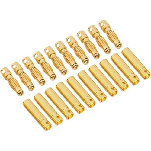 10pair 5mm 5.5mm 6mm 6.5mm 8mm Gold-plated Bullet Plug High Current Banana Connector for RC Lipo