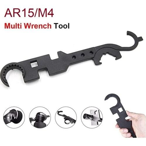 AR15/M4 M16 Wrench Combo Armorer Spanner Nut Tool 8 in 1 Multi-functional Alloy Steel Wrench Outdoor Airsoft Hunting Accessories