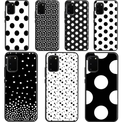 Black And White Polka Dot Cover Case For Samsung Galaxy S20 FE S21 Ultra Note 20 Note 10 Plus S10e S8 S9 S10 Plus